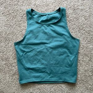 Barre3 teal green crop tank top. Size small.